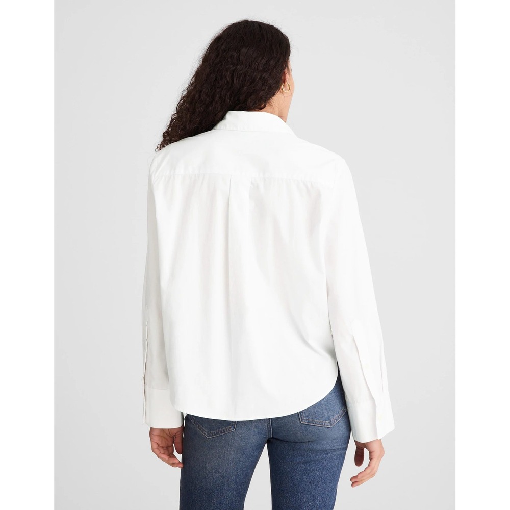 Madewell The Signature Y-Neck Shirt Poplin White Button Down Womens XL NX631 - Picture 3 of 11